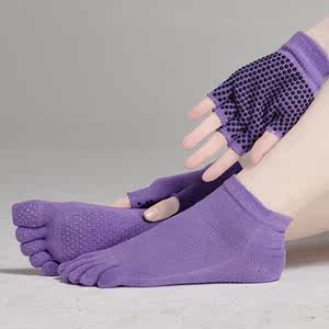 专业套装瑜伽手套袜子纯棉防滑健身运动女普拉