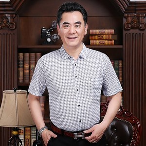 爸爸衬衫短袖男夏40-50岁中年人图片