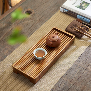 具经典流排茶盘汉唐茶托功夫茶 木 水茶台整块单层家用 实水茶海