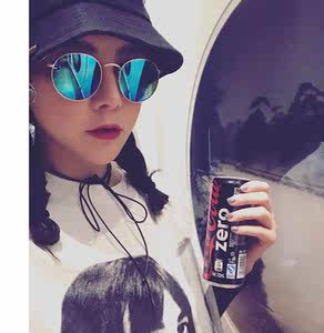 韩国原宿网红同款复古显脸小太阳眼镜女金属框