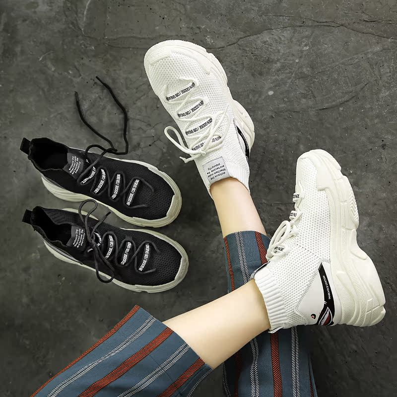 Jelek Awal Han Han Sepatu Han Penggemar Er 100 Mengambil 2018 Siswa Tebal Dasar Elastisitas Kaus Kaki Sepatu Atletik di Sepatu Kebugaran Pusat untuk Wanita-Internasional