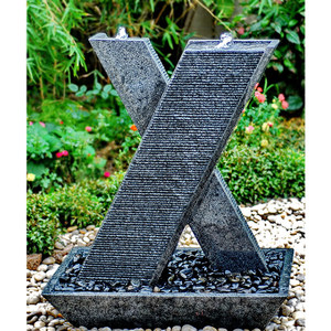 花岗岩水幕墙 自然石 span class=h>水景 /span>喷泉流水摆设 加湿 