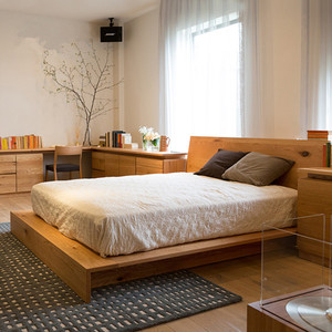 class=h>实木床 /span>橡木双人床婚床卧室家具 span class=h>日式 