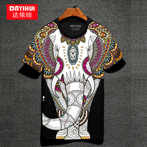 吉祥大象 夏季男士短袖 span class=h>t恤 /span>韩版青少年体恤学生