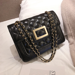 ins港风质感菱格链条包包女2018新款潮韩版百搭大容量单肩斜挎包