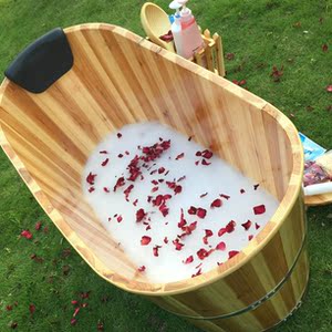 洗澡盆泡澡全身家用成人儿童小孩圆形木桶桶沐浴木质大 span class=h>