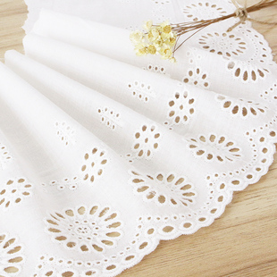 刺绣白色花边宽幅镂空棉花边窗帘服装装饰花边手工diy蕾丝花边