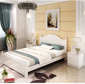 双人床主卧现代简约松木床1.2米1.5米1.8米欧式床成人单人床实木