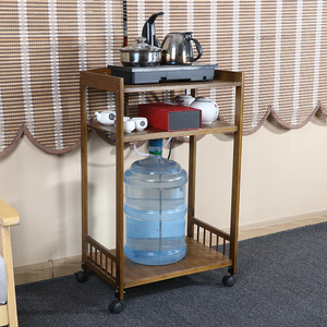 竹制饮水机架现代泡茶机架子实木置物架客厅茶具电磁炉烧水壶架