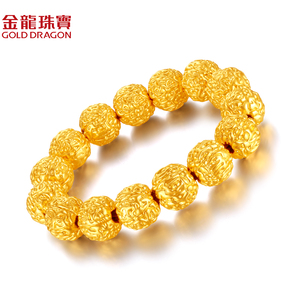 金龙珠宝 span class=h>黄金/span>圆珠 span class=h>手链/span>