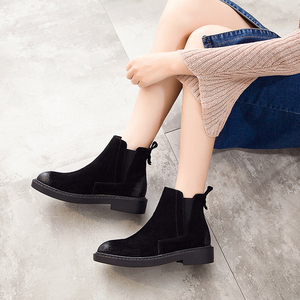 平底反绒女靴图片