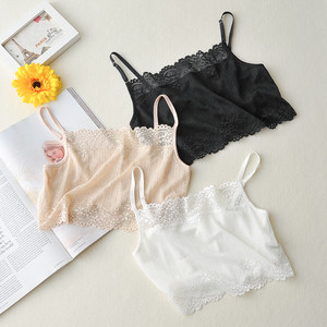 冬季防走光真丝抹胸蕾丝打底无胸垫裹胸 span class=h>肩带 /span>可