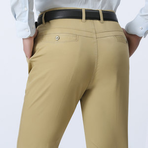 夏季薄款男装夏装2018新款修身中年男裤子40