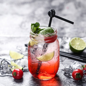 ball梅森饮料杯 玻璃 创意鸡尾酒杯 冰橘瓶 果汁杯   酒精冷饮杯