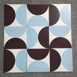 300mm span class=h>现代 /span>防滑卫生间半圆抽象几何拼花餐厅地 