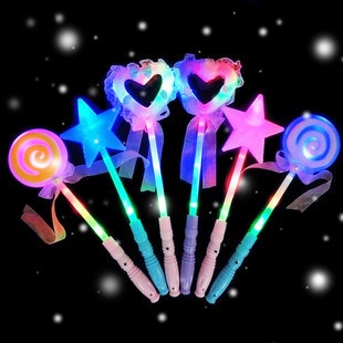 演唱会荧光棒批发七彩发光魔法棒玩具棒棒糖夜光棒闪光仙女棒