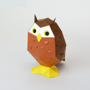 日本kakukaku学生立体纸模型手工diy折纸拼图儿童益智玩具 猫头鹰