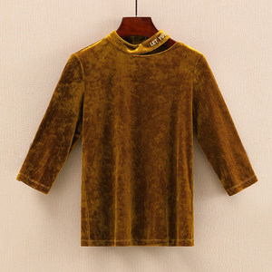 k系列●品牌折扣女装2019春装新款设计感套头平绒t恤亮面潮流上衣￥ 