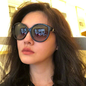 幸福三重奏大小s同款墨镜潮新款网红圆脸瘦韩版黑色太阳镜ins超火