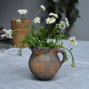 景德镇陶瓷粗陶干插花复古做旧土陶罐花盆落地大花瓶客厅摆件装饰