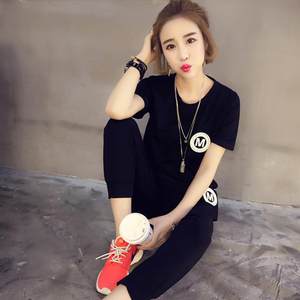 休闲运动套装女士夏高档品牌时尚薄款纯棉远动