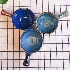 带把手的碗小带手柄碗大号不烫手日式吃饭碗陶瓷家用个性创意好看