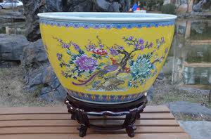 景德镇陶瓷鱼缸大号养金鱼缸睡碗莲盆荷花缸乌