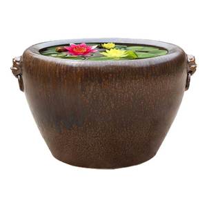 景德镇中式仿古陶瓷 span class=h>鱼缸 /span>特大号水缸 庭院80厘米