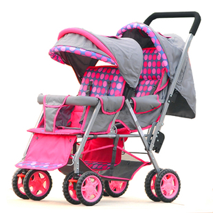 双胞胎婴幼儿手推车双人座婴儿车可坐可躺轻便折叠儿童宝宝手推车
