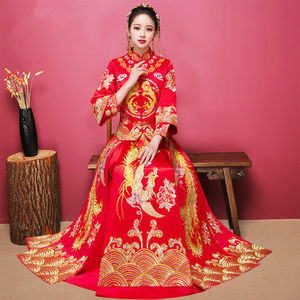 【大码中式婚纱短款价格】最新大码中式婚纱短