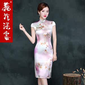 旗袍裙真丝蚕丝图片