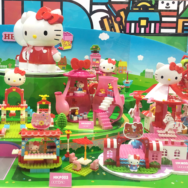 hellokitty凯蒂猫拼装积木公仔拼插城堡玩具益智女孩生日儿童礼物