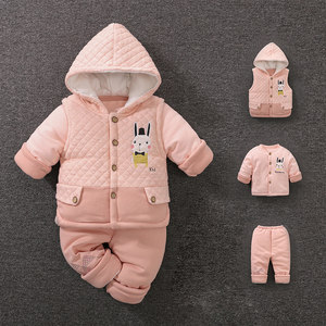 宝宝套装冬装女0一1岁婴幼儿衣服宝宝卫衣两