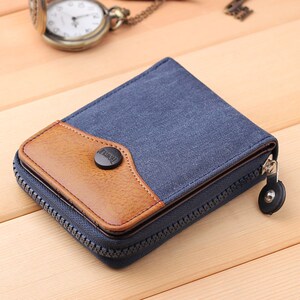 短款牛仔布钱包图片