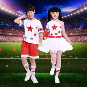 啦啦队演出服装女足球宝贝套装表演世界足球杯