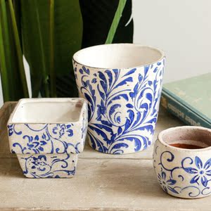 青花瓷花盆特大号传统青花图片