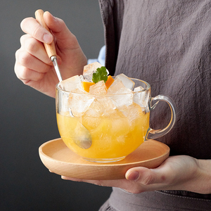 日式玻璃牛奶早餐杯 创意大号燕麦片杯水果沙拉杯汤杯大肚杯水杯