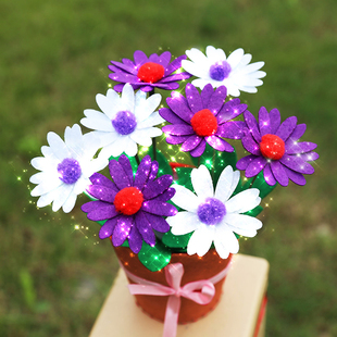 儿童手工花材料包制作diy 不织布盆栽教师节礼物幼儿园手工材料包