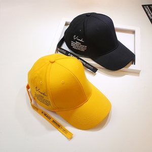 韩国潮流柠檬黄色棒球帽韩版街头潮人鸭舌帽夏季青年男女遮阳帽子