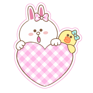 可移除防水 爱心 可妮兔 大号 span class=h>电动 /span>车贴滑板背景