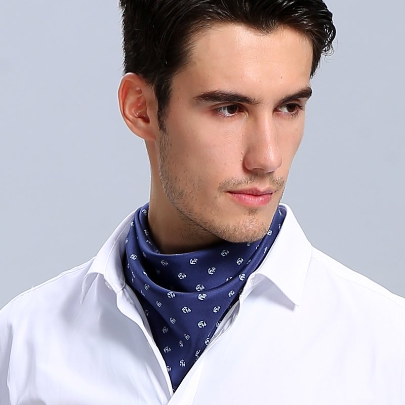 正品甄之桑蚕丝男士小方巾男丝巾欧美真丝领巾西装口袋巾藏蓝色潮