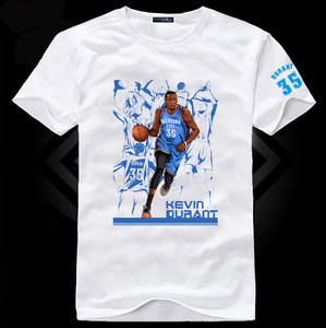 勇士队凯文杜兰特卡通头像35号男女短袖T恤