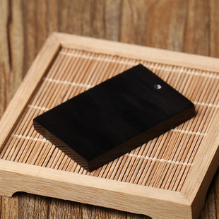 西藏牦牛角无事牌吊坠 黑牦牛角吊坠 108颗星月菩提项链配饰吊坠