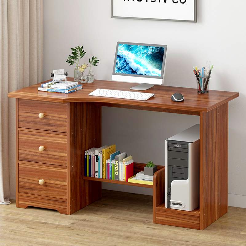 台式电脑桌带抽屉 简约书桌可放主机简易家用办公桌子学生写字台