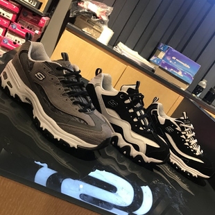 skechers斯凱奇dlites黑白熊貓情侶運動鞋99999069 99999720/bkw