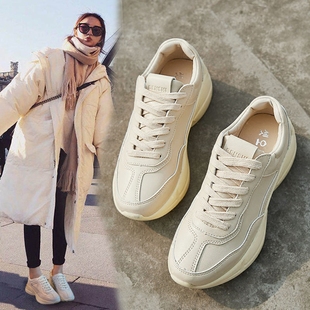 2018街拍ins超火运动鞋女韩版ulzzang春季休闲小白鞋原宿厚底百搭