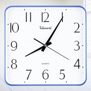 telesonic現代簡約靜音方形掛鐘 天王星客廳鐘錶創意家用石英 span