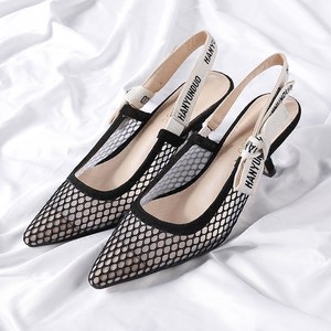 千娇迪奥真皮女鞋2018夏季新款性感百搭浅口单鞋猫跟尖头高跟 span